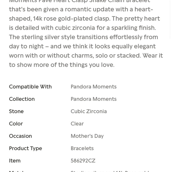 Silver and Rose Gold Heart Bracelet 7.5 inches - Picture 2 of 2